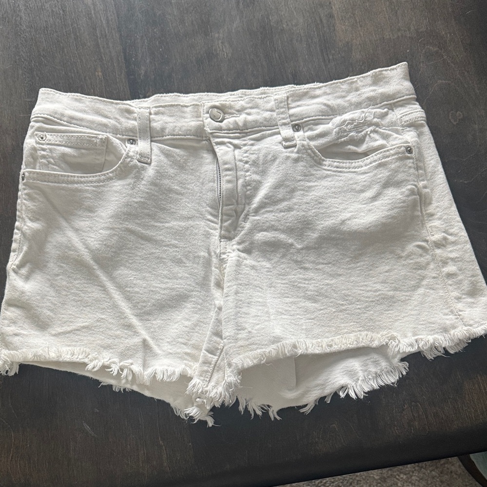Joe's Jeans White Frayed Jean Shorts